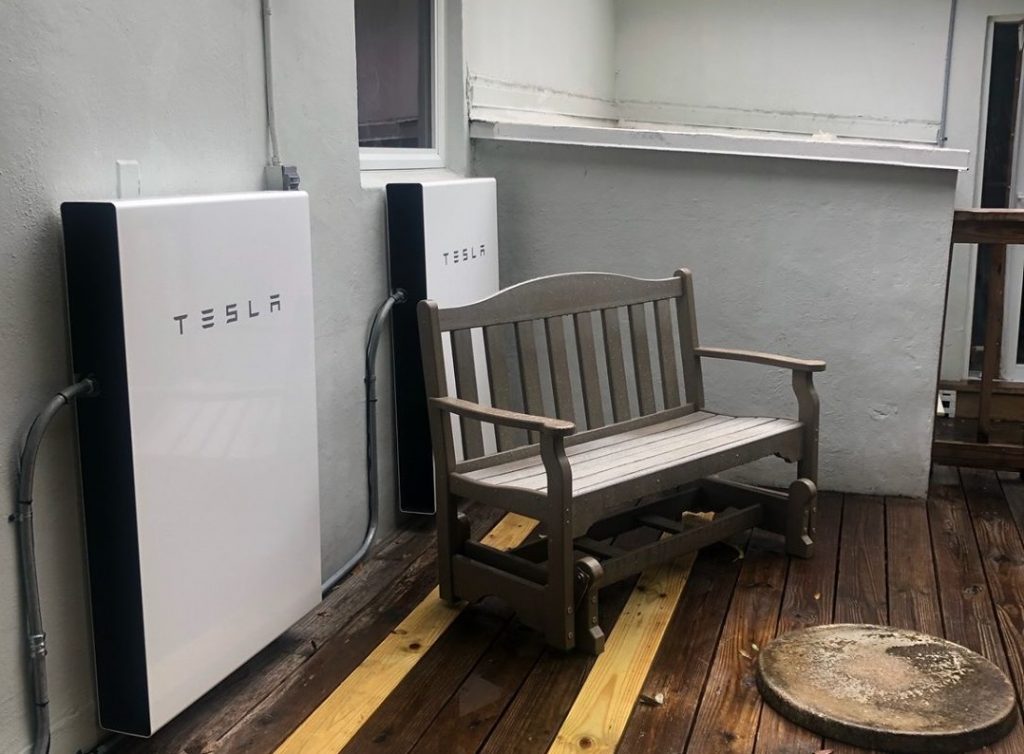 powerwall installed in south miami on porch