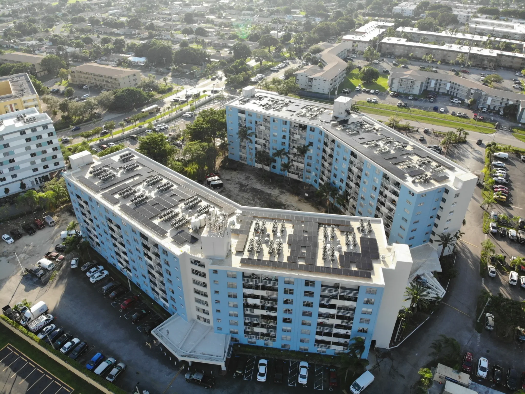 Cabana Club rooftop solar panels top down