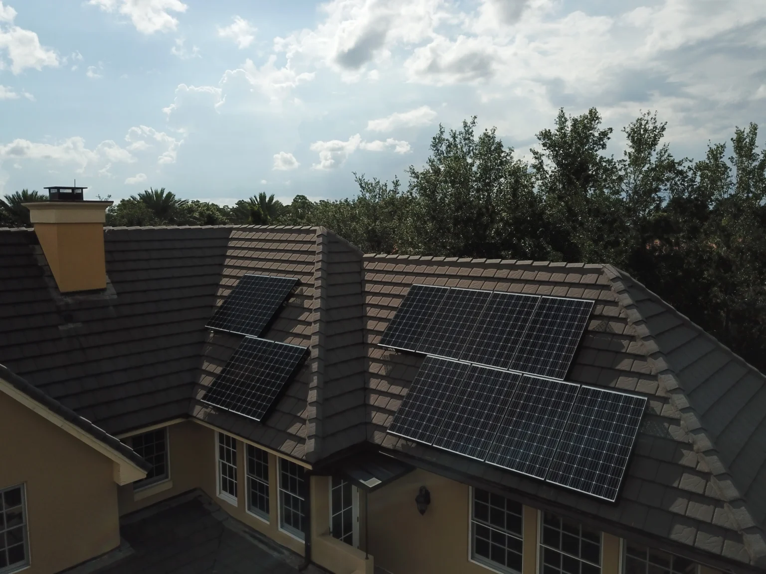 Solar panels on a Florida tile roof