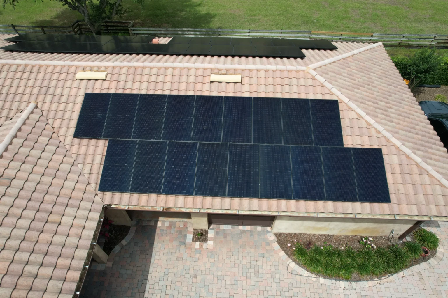 Solar panels installed on a Florida tile roof