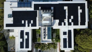 Bal Harbour Solar Panels Aerial Top Down of Building