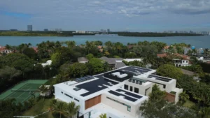 Bal Harbour Solar Aerial Front Angle of Building with Florida Ocean in the Background